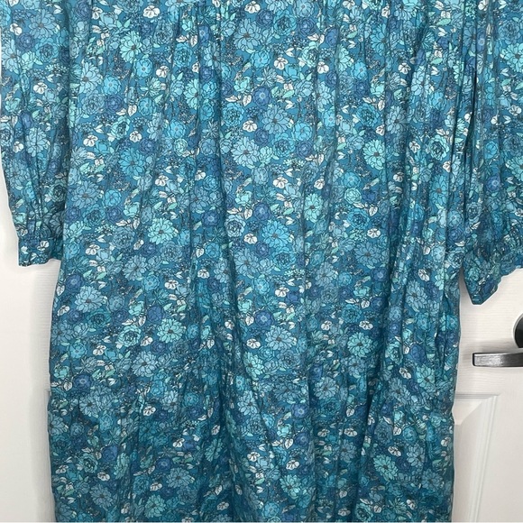 Beverly Drive Tuckernuck Blue Floral Tiered Mini Dress Retro Cottagecore S - Picture 5 of 12